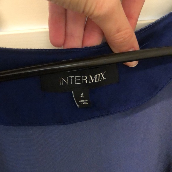 Intermix Royal Blue Velvet Mini Dress - Picture 2 of 3